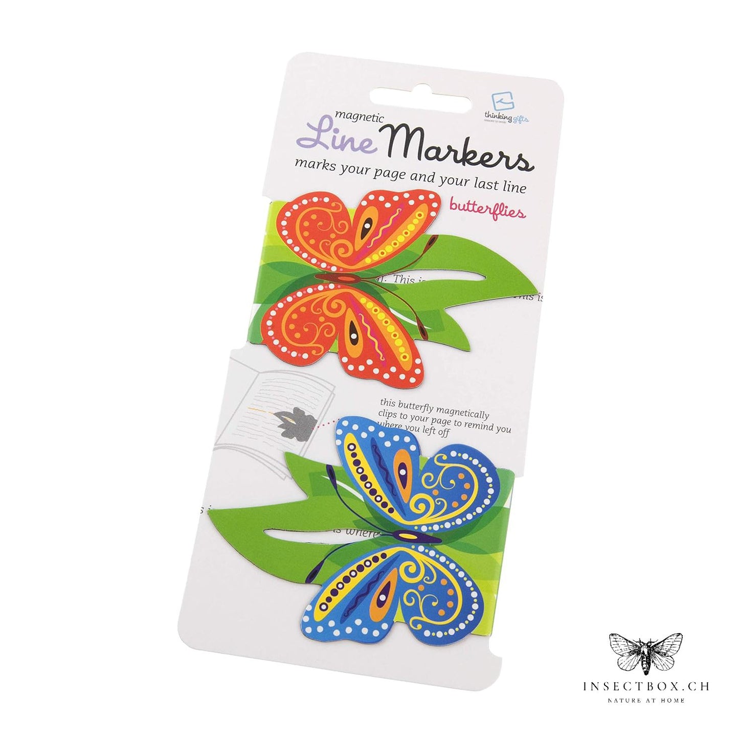 Magnetic bookmarks, bookmarks with butterflies | Set of 2